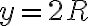 y=2R