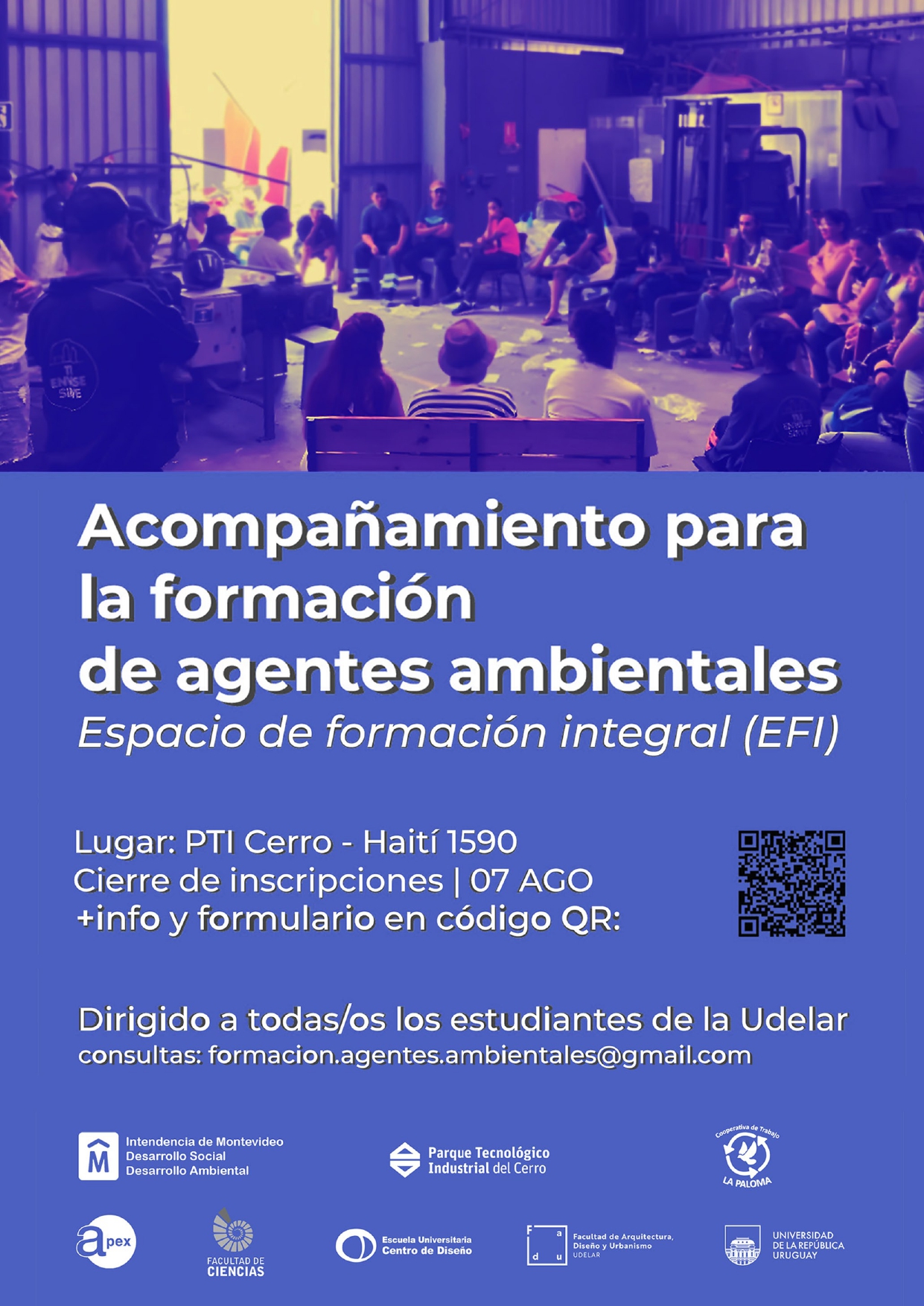 Afiche de EFI: Acompañamiento para la formación de agentes ambientales
.
Se ve una imagen y los logos de las instituciones 