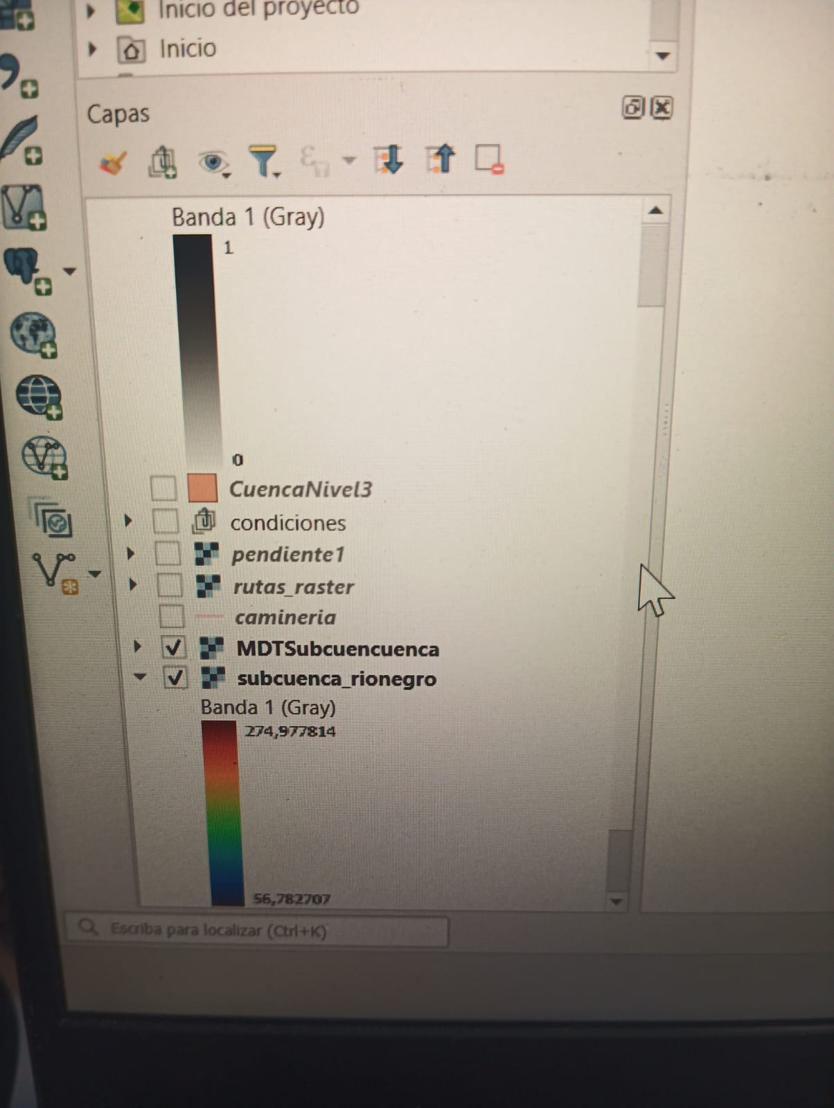 cuando subo las capas a qgis aparecen como banda 1