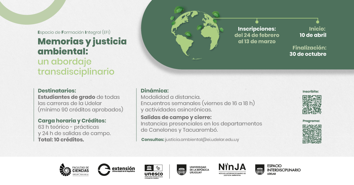 Afiche del EFI con información sobre incio y modalidades de la Unidad Curricular