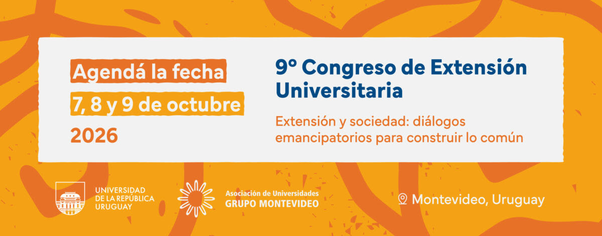 Afiche del Congreso de Extensión Universitaria a realizarse el 7, 8 y 9 de octubre en Udelar